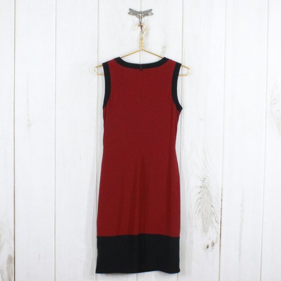Ralph Lauren Red Sleeveless Snap Detailed Ruched Slimming Sheath Dress Size 4 - Picture 12 of 13